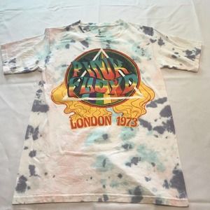 Pink Floyd London 1973 Tie Dye T Shirt Pink Blue Purple White Womens Sz S Remake